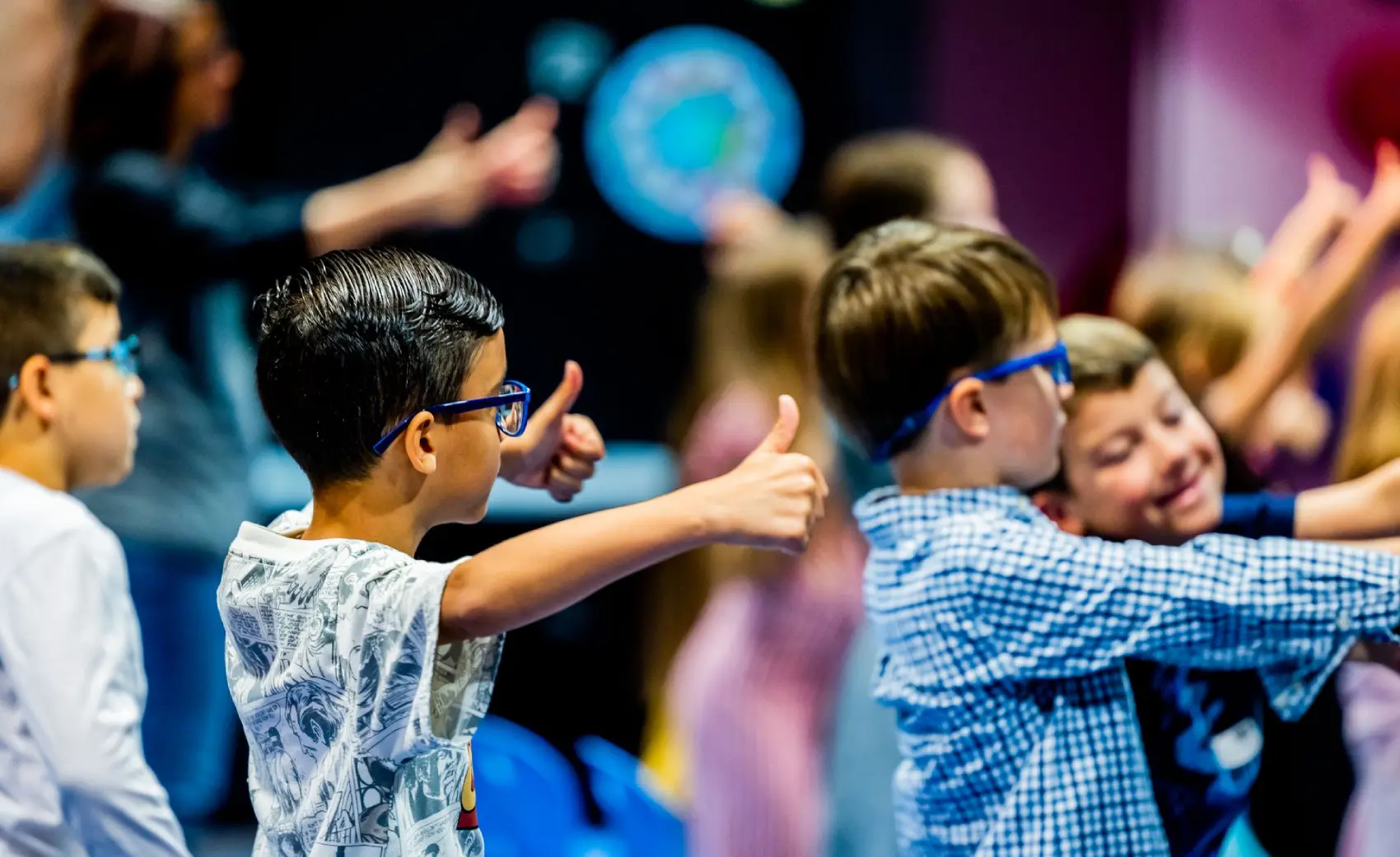 Cruise staff hosting a foam party activity with young guests
