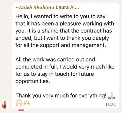 Testimonial from Laleh